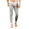 Roupa interior térmica masculina calças modais finas linha elástica da moda sexy legging apertada longa johns