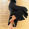 Stage Wear Flamenco Ballroom Performance Personnaliser Taille Jupe de danse latine Femmes Plis noirs Danse professionnelle des dames