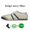 Tiger Mexiko Laufschuhe Leder Schnürschuhe Herren Damen Sneakers Birkengrün Tiefblau Metallic Gold Bruce Lee Creme Dunkelgrau Beige Marine Rot Weiß Blau Flacher Sneaker