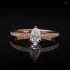 Anéis de cluster gota de água 0.52ct laboratório crescer diamante hpht cvd jóias sólida 18k ouro noivado anel de casamento para mulheres luxo