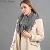 Lenços Crochet Snood Scarf Hallow Padrão Malha Infinito Lenços Mulheres Sólidos Borla Anel Tubo Shls LIC Cashmere Círculo Collar YG486 YQ231114