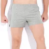 Gym Clothing Mens Summer Solid Color Cotton Pants Elastic Band Loose Quick Dry Casual Sports Shorts With Pockets