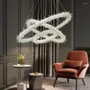 Chandeliers Morden Luxury Crystal Flower LED Chandelier Round Ring Pendant Lamp Dining Living Room Lighting Lustre Suspension Light Fixtures