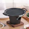 BBQ Tools Accessories Mini Portable Grill Charcoal Barbecue Outdoor Plate Roasting Meat 230414