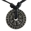 قلادات قلادة خمر النمط الوطني Nordic Viking Rune Compass Necklace Men Fashion Pagan Amulet Vegvisir Jewelry