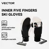 Skidhandskar Vector Women Professional Five Finger Ultralight Thicken Warm Winter Fleece Mitten Waterproof Snowboard 231114