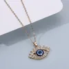 Gold Plated Turkish Blue Evil Eyes Pendant Necklace Fashion Jewelry for Gift