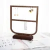 Jewelry Pouches Earrings Black Walnut Display Stands Storage Hanging Necklace Desktop Racks Organizer Holders Exhibitor