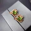 Brincos KJJEAXCMY Fine Jewelry Natural Peridot 925 Sterling Silver Mulheres Ear Studs Suporte Teste Luxo