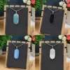 Pendant Necklaces Natural Stones Rectangular Pendants Red Agate Amethysts Opal Turquoise Rose Quartz Black Reiki Women Jewelry