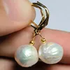 Dangle Earrings Natural Baroque White Pearl 14Kカーニバル養殖ファッション女性母の日イースターフールラッキー