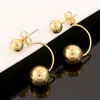 Stud Earrings Gold Color Bead For Women Girls African Round Ball Ethiopian Cute Jewelry