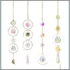 Garden Decorations Sun Catchers Hanging Crystal Ball Beaded Ornament Window Patio Lawn Moon Star Pendant Glass Prism Rainbow Maker D Dhvjd