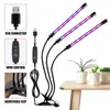 Grow Lights LED -lampan full spektrum DC5V 27W flexibel klipp USB strömförsörjning Desktop Plant Growth for Vegetable Flower Lamp