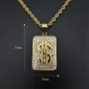 Anhänger Halsketten Hiphop US Dollar Geld Anhänger Halsketten Männlicher Edelstahl Iced Out Bling Zirkonia Herren Hip Hop Schmuck Dropshipping T230413