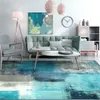 Carpets Gray Blue Color Nordic Abstract Art Rug Living Room Hallway Carpet Modern Oil Painting Pattern Carpet For Bedroom Doormat W0413