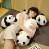 Panda tumbado de 50/70CM, juguetes de peluche Kawaii Bamboo Shoot, muñecos de oso Panda, almohada suave de peluche para niños, regalo de cumpleaños