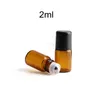 1 ml 2ml 3 ml 5 ml 10 m Bursztyn Perfume szklane butelka z szklanką/metalową kulą brązową rolką fiolki olejku eterycznego