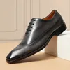 Zapatos de vestir italianos para hombre formal Oxfords lujo cuero genuino hecho a mano calidad moda elegante negro boda social brogues hombre