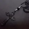 Łańcuchy vintage czarny łańcuch krzyżowy dla mężczyzn dla mężczyzn moda gotycka biżuteria prezenty punkowe hip -hop wiedźmy choker