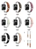 Rostfritt stål armbandskedjan läderband för Apple Watch Band 44mm 45mm 44mm 42mm 41mm 40mm 38mm lyxiga armband Iwatch Series 8 7 6 5 4 Relacement Watchband Bandband