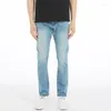 Jeans pour hommes bleu hommes stretch été décontracté pantalon slim léger couleur: noir foncé gris moyen