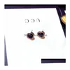 Stud Heart Earrings 925 Sterling Sier for Women 18k Rose Gold Shining Crystal Ear Rings smycken Party Gift K3 Drop Delivery Dhmob