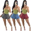 Designer Jurken Imiteren Denim Mini Plooirok Zomer Vrouwen Hoge Taille A-lijn Rokken Mode Leuke Minirok Bottom Streetwear