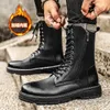 Boots Men's Leather Waterproof Lace Up Mid-Calf Oxford Dress Casual Business Work Daily Shoes For Men