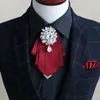 Bow Ties Men Clothes Accessories Jewelry Gift Pre Tied Corsage Rhinestone Tie Brooch Necktie Charming Wedding Party British Style