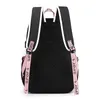 Sacs d'école XZAN Grand pour adolescentes Port USB Toile Cartable Étudiant Livre Sac Mode Noir Rose Adolescent Sac À Dos