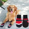 Vêtements pour chiens 4pcs chaussures d'hiver imperméables pour animaux de compagnie bottes de neige anti-dérapantes protecteur de patte chaud réfléchissant pour moyen grand s Labrador Husky 230414