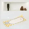 Tapete de xadrez de carpete quarto casa sala de estar moderna decorativa feminina personalizada macia e fofa gatinho fofo alfombra tapete infantil 230414