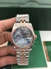 Luxury Watch Classic rostfritt stål 31mm Sapphire Watch Women Lady Automatisk mekanisk diamantsilver Rose Gold Blue Shell Dial