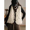 Women's Down Autumn Winter Women Ultralight V-neck Coat Collarless Jacket Vintage Lace Sleeveless Waistcoat Female Vest