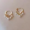 Hoop Huggie Brand Sydkorea Fashion Baroque Pearl Earrings for Women Girls Exquisite Luxury Wedding Party Jewelry Gift 230414