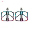 Bike Pedals PROMEND MTB Ultra light 3 Bearings Pedal Road Splashed Colorful Carbon Fiber Axle Tube Bicycle Accessories 231114