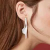 Dangle Earrings White Ceramic Calla Lily Woman's Pendant Fashion Light Luxury Party Wedding Women's Jewelry Gift Trend