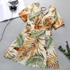 Dames badmode afdruk zwempak vrouwen badkleding korte mouw zomer push up zwemdress zwempak strand slijtage vrouw met rok gekruist 230414