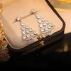 Dangle Oorbellen 2023 Zirkoon Kerstboom Vorm Drop Earring Voor Vrouwen Meisjes Bruiloft Elegante Sieraden Gift Eh167