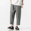 Pantalons pour hommes Zongke Longueur de la cheville Lin Hommes Pantalons de survêtement Coréen 2023 Vêtements d'automne Vêtements Joggers Streetwear Jogger