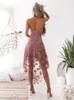 Casual Kleider Sommer Frauen Sexy Spaghetti-Träger-Kleid V-Ausschnitt ärmellose dünne Hosenträger bestickt Prom Party Robe Femme Vestido