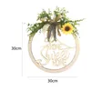 Декоративные цветы деревянный знак с легким полым симуляцией цветочные двери стены подвесной украшения