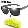 Sunglasses HOOLDW Square Kids Sunglasses Sile Flexible Safety Children Polarized Sun Glasses Girl Boy Glasses UV400 Baby Shades EyewearL231114