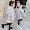 Down Coat 212 Year Toddler Girl Jacket Cute Unicorn Hooded Pearl Color Winter For Girls Long Waterproof Children Outwear 231113