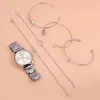 Armbandsur Women Quartz Watch Armband Set Round Dial Pointer Display armbandsur smycken för idealisk valentinsdag födelsedagspresent