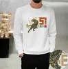 Erkek Hoodies Sweatshirts Chaopai Erkekler Uzun Kollu Sweater Leopar Sonbahar Yeni Yuvarlak Boyun Gömlek Çok Rahat Işık Lüks Erkekler Top