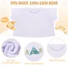 sublimation blank Tee Shirt Bear Clothes Plush Bear T-Shirt for Stuffed Bears Doll with 14 - 18 Inch (White)