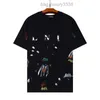 Gal Lavin Mens Designer T Shirt Casual Man Womens Tees Encre Peinte À La Main Splash Graffiti Lettres Lâche À Manches Courtes Col Rond Vêtements