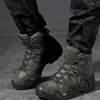 Bottes de Combat sur le terrain pour hommes, chaussures de Protection de sécurité classiques à lacets, mi-hautes, antidérapantes, pour l'extérieur, espadrilles décontractées Zapatos Hombre